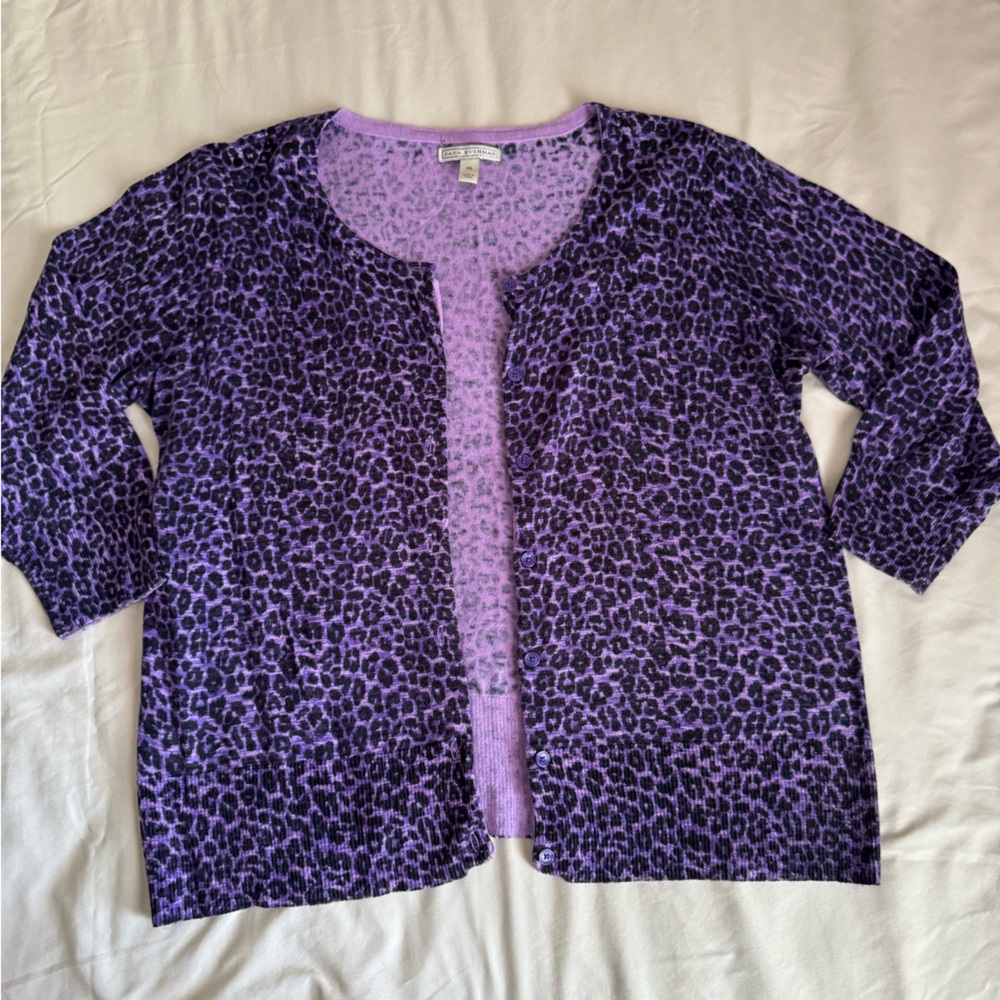 Dana Buchman Animal Print Cardigan